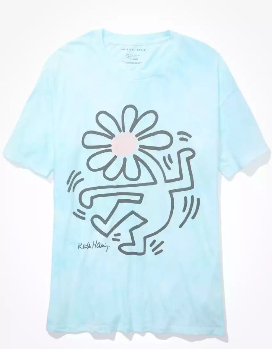 T Shirts American Eagle AE Oversized Keith Haring Graphique Tee Multicolore Femme | ZQJ-72457514